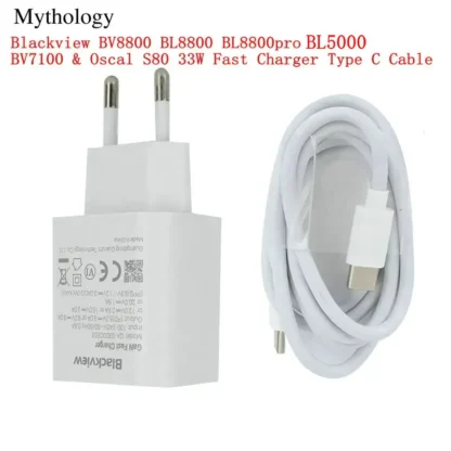 Original For Blackview BV8800 BL8800 BL8800pro BV7100 Oscal S80 BL5000 EU Plug 33W Travel Fast Charger Connector Type C Cable - Image 9