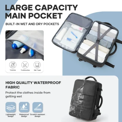 Ryanair 40x20x25 Luggage Cabin Bag, 40x30x20 Bag Men Women 15.6inch Laptop Bag Business  Travel Backpack，College School Backapck - Image 3