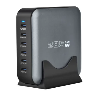 285W GaN Desktop Charger 8-port Type C PD Charger 3.0 Type C Portable Fast Phone Charger For Samsung Iphone16 15