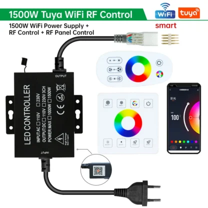 Tuya WiFi RGB Dimmer 220V 750W 1500W EU/AU/UK Power Plug RF Remote Controller for SMD2835/5050 4Pin LED Neon Strip Light - Image 7