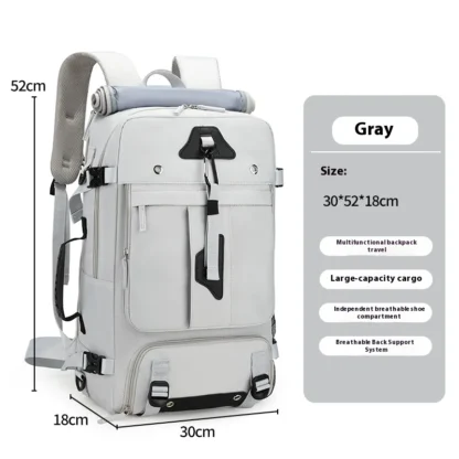 Large capacity men's backpack with high-end feel, travel backpack, sports outdoor luggage bag, mountain climbing bag, waterproof - Image 9