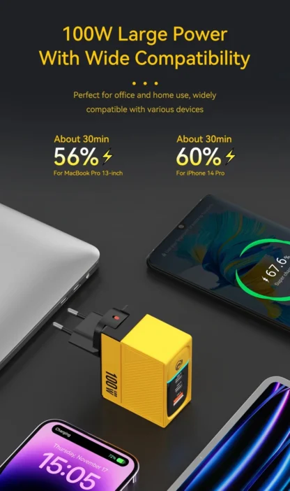 WEKOME GaN 100W Charger High Speed Fast Charging Type C Charger for Xiaomi 13 Samsung s23 ultra iPhone 15 pro max Macbook Pro - Image 21