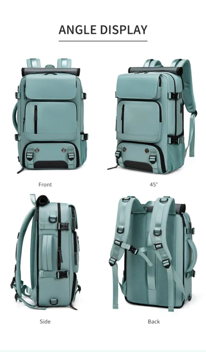 Woman travel backpack,waterproof 16 inch Business Laptop Backpack with Shoe Bag Hidden USB charging port Hiking camping backpack - Image 24