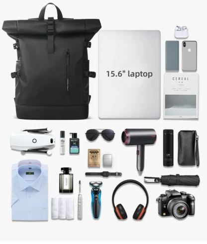HK Expandable Travel Backpack Men Large Capacity Waterproof 15.6” Laptop Bag Hiking Rucksack Cycling Daypack Bag with USB Port - Image 19