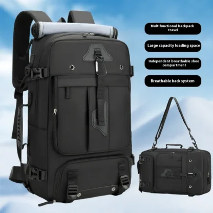 Large capacity men's backpack with high-end feel, travel backpack, sports outdoor luggage bag, mountain climbing bag, waterproof - Image 4