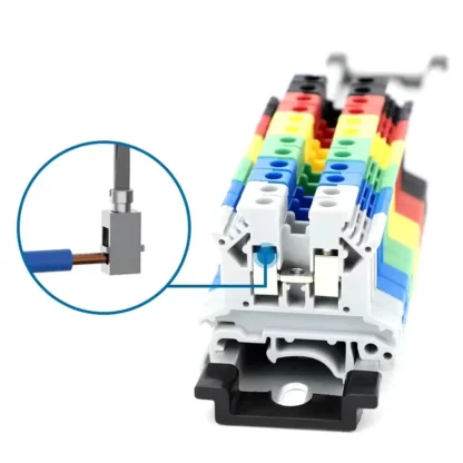 20-100Pcs DIN Rail UK2.5B Terminal Block-7Colors,800V 32A, Universal Screw Connector for 2.5mm² Wire Ideal for Electrical Wiring - Image 6
