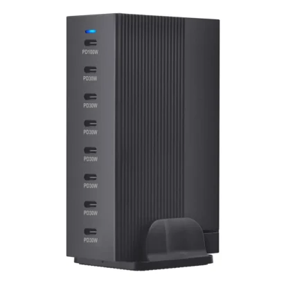 New Style 300W Gan C Fast Charger PD100W Vertical Stripe 8-port Charging station HUB Fast Compact GAN charger power adapter - Image 10