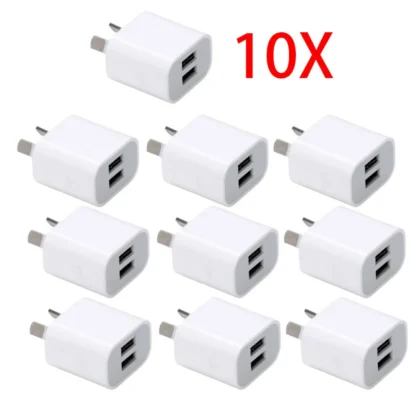 1/3/5/10pcs Universal 5V 2.1A Charger AU Plug Adapter Cell Phones Dual Port  Power Plug Standard Wall Adapter For Mobile Phone - Image 9