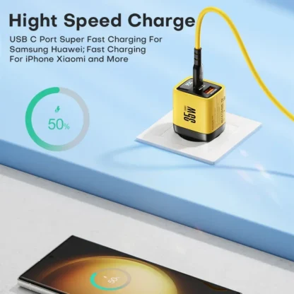 35W USB C Charger Gan Fast Charger Type C PD3.0 QC4.0 PPS Phone Quick Charger for IPhone 15 14 Pro Max Samsung S23 S22 Tablets - Image 3