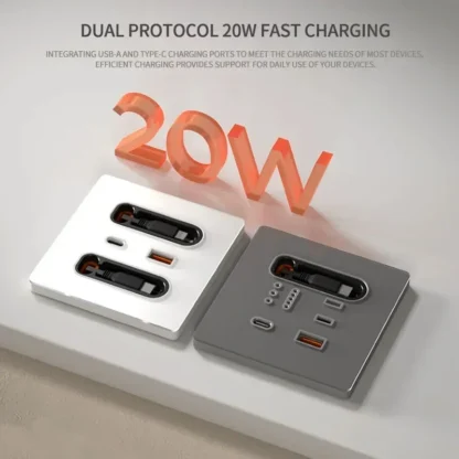 ​​Space-Saving Wall Socket with 80CM Retractable USB Cable | 20W Fast Charge for iPhone 15 Pro/Android Phones​ - Image 3
