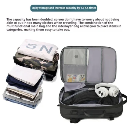 XOKY Travel Backpack Men Business Backpack School Expandable USB Bag Large Capacity 17.3 Laptop Waterproof Fashion Backpack 2303 - Image 4