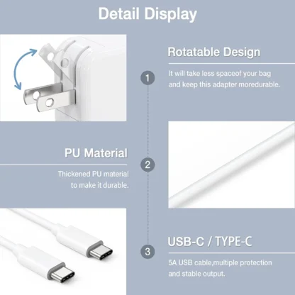30W PD USB-C Power MagSaf* 3 Adapter Laptop Notebook Fast Charger For Apple Macbook 12'' Air 13'' M1 M2 A1882 A1534 A2337 A2681 - Image 17
