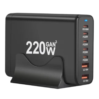 Deepartner New 220W GaN Desktop charger 7-port USB Type C PD Charger Fast Charge 3.0 Fast Charger Mobile USB charger