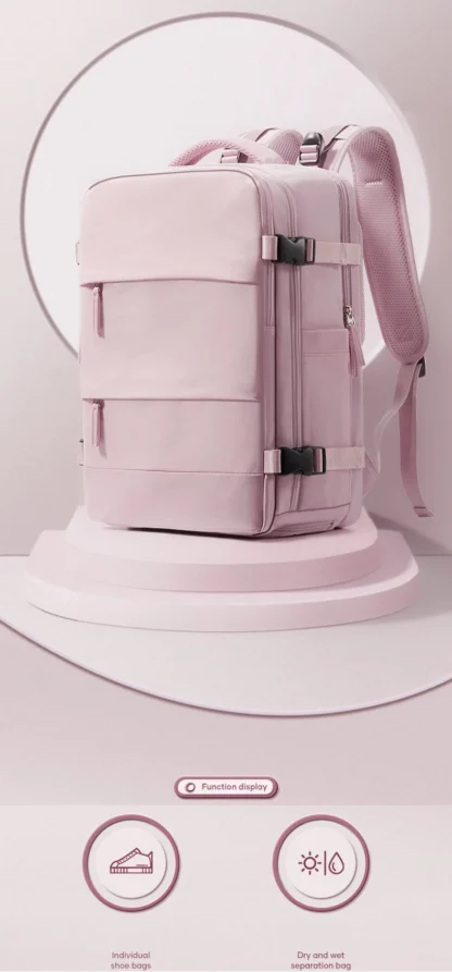 Girls' short distance business travel backpack, large capacity leisure travel backpack, multi compartment computer backpack - Image 16