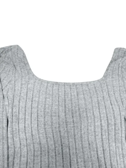 【Plus Size】 Cut Out Twist Split Hem Bodycon Dress, Casual Long Sleeve Square Neck Dress for Fall & Winter, Women's Clothes for D - Image 3