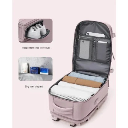 Girls' short distance business travel backpack, large capacity leisure travel backpack, multi compartment computer backpack - Image 3