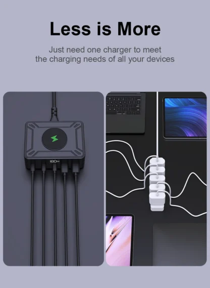 Ueetop 205W GaN Charger Digital Display Desktop USB Type C Charger PD 100W PPS 45W QC4.0 Fast Charging For Laptop Tablet Phone - Image 21