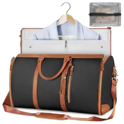 Suit Storage Bag Travel Women PU Folding Travel Bag Large Capacity Hand Luggage Bag Multi Function Waterproof Travel Organizer - Image 8