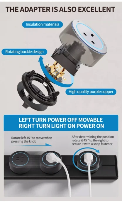 EU Wall power rail socket, kitchen aluminum expansion socket 40cm 50cm, built-in socket on countertop - Image 18
