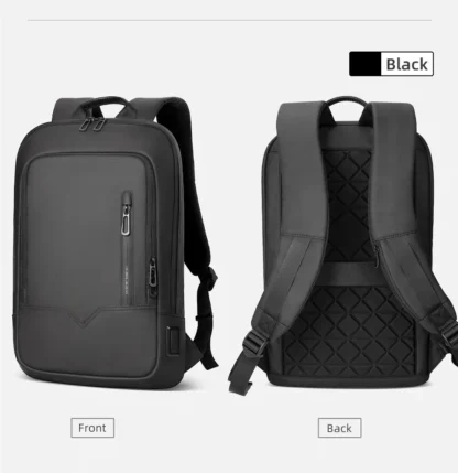 HK Slim Backpack For Men 15.6 Inch Laptop Bags Waterproof Minimalist Business Backpack With USB Charging Casual Travel Work Bag - Image 27