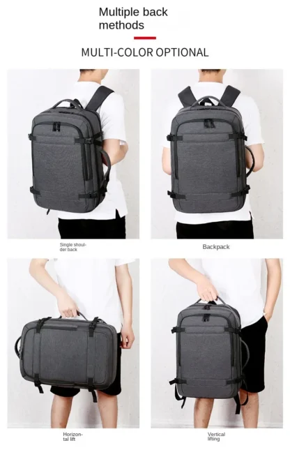 40LExpandable USB Travel Backpack, Flight Approved Carry on Bags for Airplanes,Water Resistant Durable 17-inch backpack men - Image 24