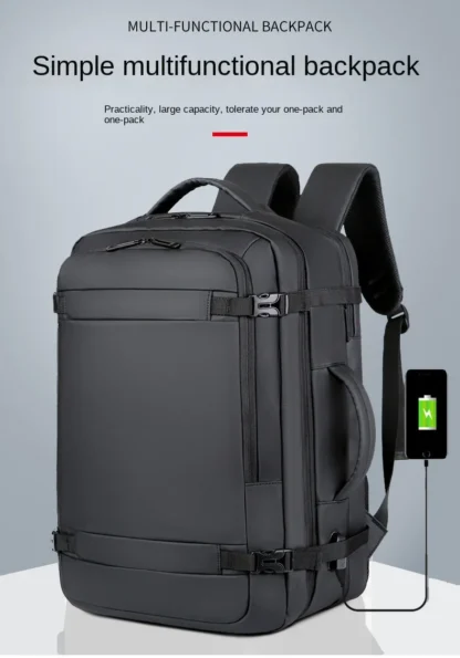 40LExpandable USB Travel Backpack, Flight Approved Carry on Bags for Airplanes,Water Resistant Durable 17-inch backpack men - Image 14