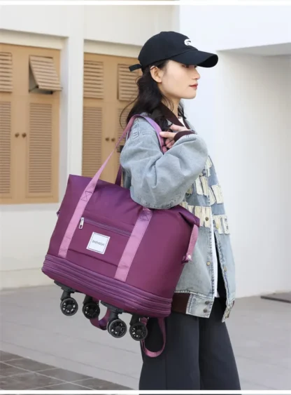 Travel bag, backpack large-capacity disassembly universal wheel storage bag, duffel bag portable multi-layer checked  with wheel - Image 51