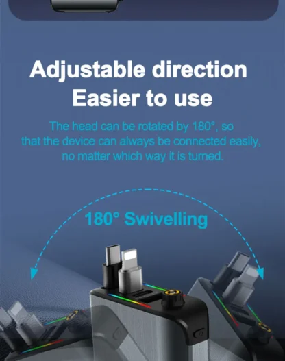 Retractable Car Charger With Starlight, 4 In 1 USB C For IPhone And Android Car Charger Fast Charging, - Image 19