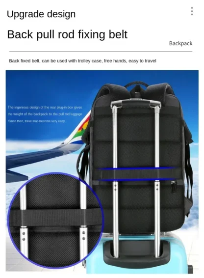 45L Large Capacity Multifunctional Extensible Rechargeable Hand-held Backpack Men's Waterproof Business Travel Computer Backpack - Image 18