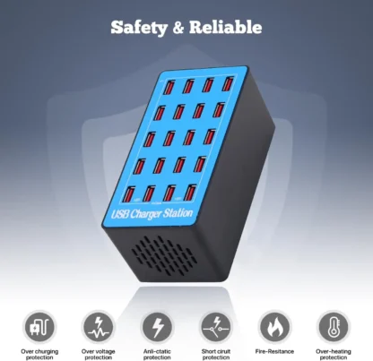 The 10-port 20-port usb charger is lightweight and designed to charge smartphones, tablets and other usb devices - Image 2