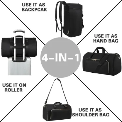 Convertible Travel Suit Bag Multifunctional Convertible Clothing Duffel Handbag Wear-Resistant Folding Backpack Hiking Rucksack - Image 4