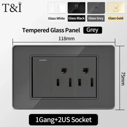 American Thai Standard 118*75mm USB Type-C 20W Fast Charging Power Outlet Smart 3A Socket Wall Light Switch Office Home Use 110V - Image 10