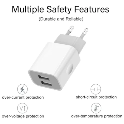 5V 2A USB Charger 2 Ports Chargers Cell Phone EU Plug Power Adapter Wall Charging for Iphone 11 12 13 Pro Max Samsung Xiaomi - Image 15