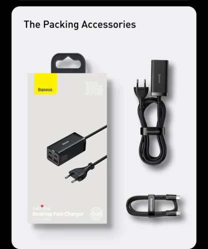 Baseus 65W/100W GaN Charger Desktop Laptop Fast Charger 4 in 1 Adapter For iPhone 15 14 13 Pro Max Phone Charger Xiaomi Samsung - Image 30