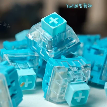 Kailh Emerald Blue Switch Custom Mechanical Keyboard Accessories 5Pin Linear 45g  Super Smooth Pre-lubed For Leobog Hot Swap Kit - Image 7