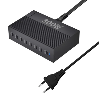 New Style 300W Gan C Fast Charger PD100W Vertical Stripe 8-port Charging station HUB Fast Compact GAN charger power adapter - Image 7