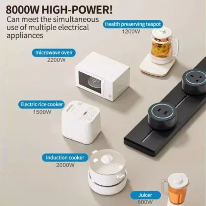 40cm 50cm Track Socket Wall Power Rail Movable Sockets High End Home Appliance Power 8000W EU US UK Standard USB Type c Ports - Image 5
