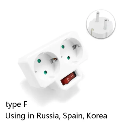 Euro EU Extend Socket With ON/OFF Switch 4.8mm 2 Pin European Standard Grounding Schuko Socket Power Extension Plug Converter - Image 15