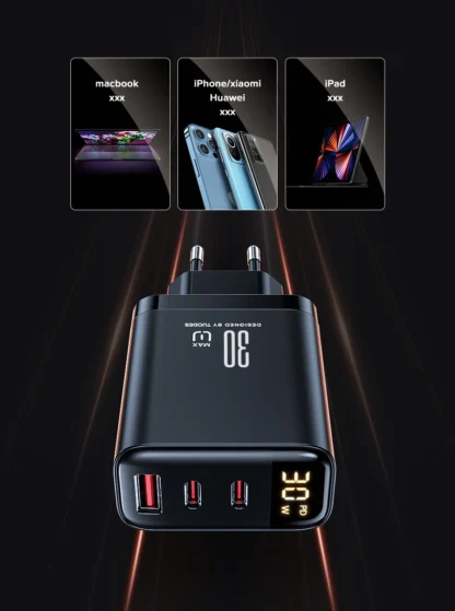 Tuodes 30W GaN USB Charger 3-Ports USB Type C Fast Charging PD3.0 Quick Charge Wall Adapter For iPhone Samsung Xiaomi iPad - Image 19