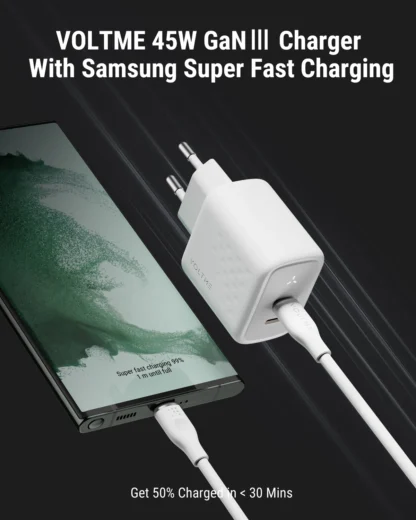 VOLTME USB Charger PD QC 3.0 Fast Charger Quick Charger PD 45W GaN Dual USB C Charger For iPhone Samsung S23 S21 Laptop Tablet - Image 2