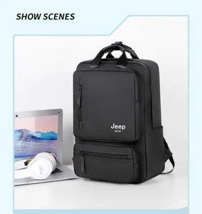 JEEP BULUO Trend Casual High Capacity Feature Backpack Computer New Men's Bag 15 inches Laptop Travel Nylon Bags For Man - Image 25