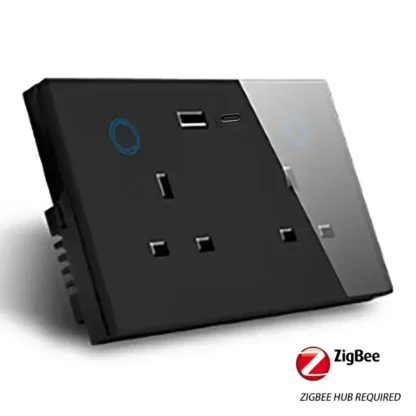Shawader Zigbee Smart Tuya USB PD 20W Type C Charge Wall Socket UK Plug Outlet Touch Switch Wireless Remote by Alexa Google Home - Image 10