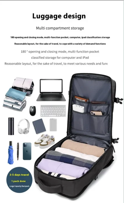 Customized commuting large capacity backpack with dry and wet separation storage, mommy travel bag, short distance business trip - Image 23