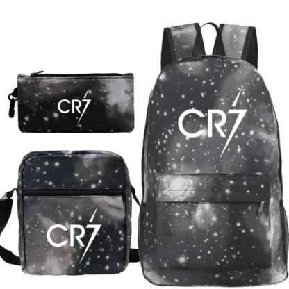 Football Ronaldo CR7 Backpack 3pcs/set School Bags for Girls Boy Laptop Travel Knapsack Women Rucksack Shoulder Bags Pen Case - Image 13