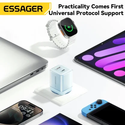 Essager 70W GaN Charger PD Charge  USB Type C Charger Support PD QC PPS Portable Fast Charger For iPhone 15 14 13 Laptop Charger - Image 6