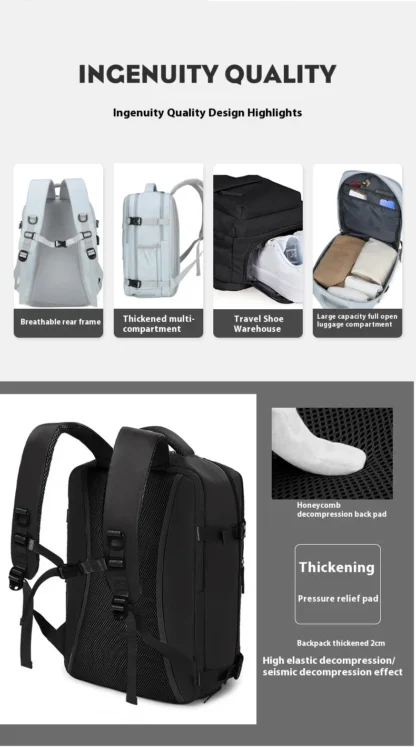 Customized commuting large capacity backpack with dry and wet separation storage, mommy travel bag, short distance business trip - Image 27