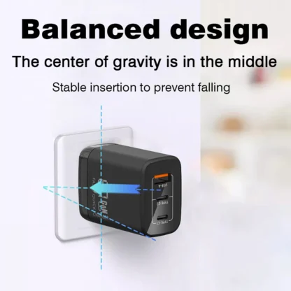 GaN 67W Quick charger type c pd 65w Super fast charger USB C and USB A 3 Ports with QC 4.0 3.0 for Samsung iPhone 15 Pro Laptop - Image 5