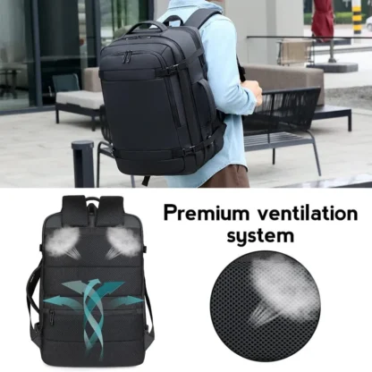 40LExpandable USB Travel Backpack, Flight Approved Carry on Bags for Airplanes,Water Resistant Durable 17-inch backpack men - Image 6