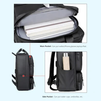 JEEP BULUO Trend Casual High Capacity Feature Backpack Computer New Men's Bag 15 inches Laptop Travel Nylon Bags For Man - Image 4