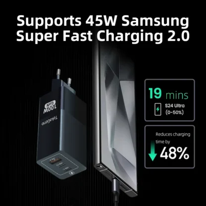 100W GaN Charger USB A Type C Fast Charge PD 4.0 3.0 Phone Tablet Charger For Samsung MacBook Laptop Xiaomi 16 With Quick Charge - Image 3